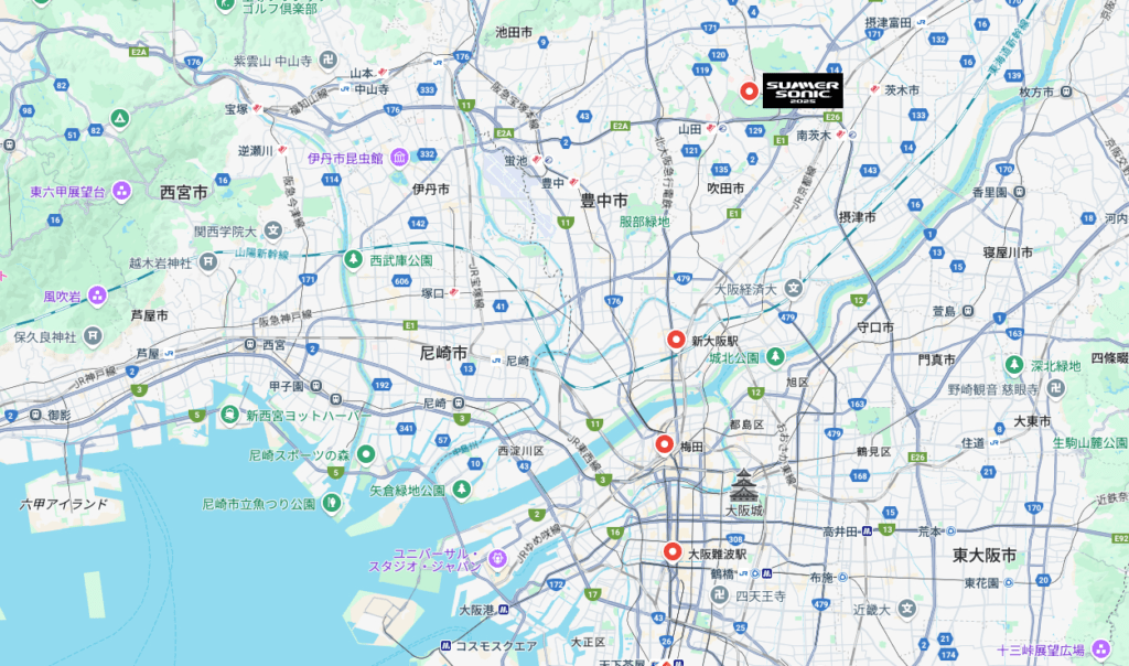 【SUMMER SONIC 2025】大阪公演 地図